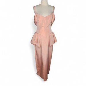 80s Warner Bros Studio Archives Continental Pink Taffeta Vintage Gown Size 11/12